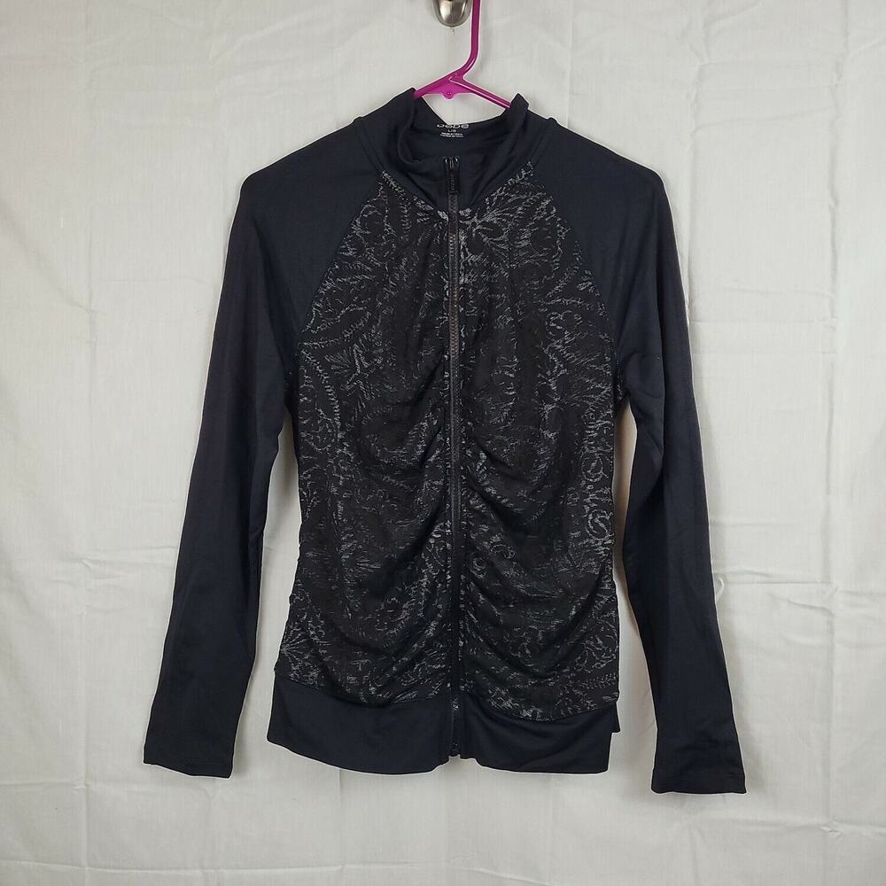 Bebe Womens‎ Black Long Sleeve Side Pockets Comfort Full Zip Jacket Size Large